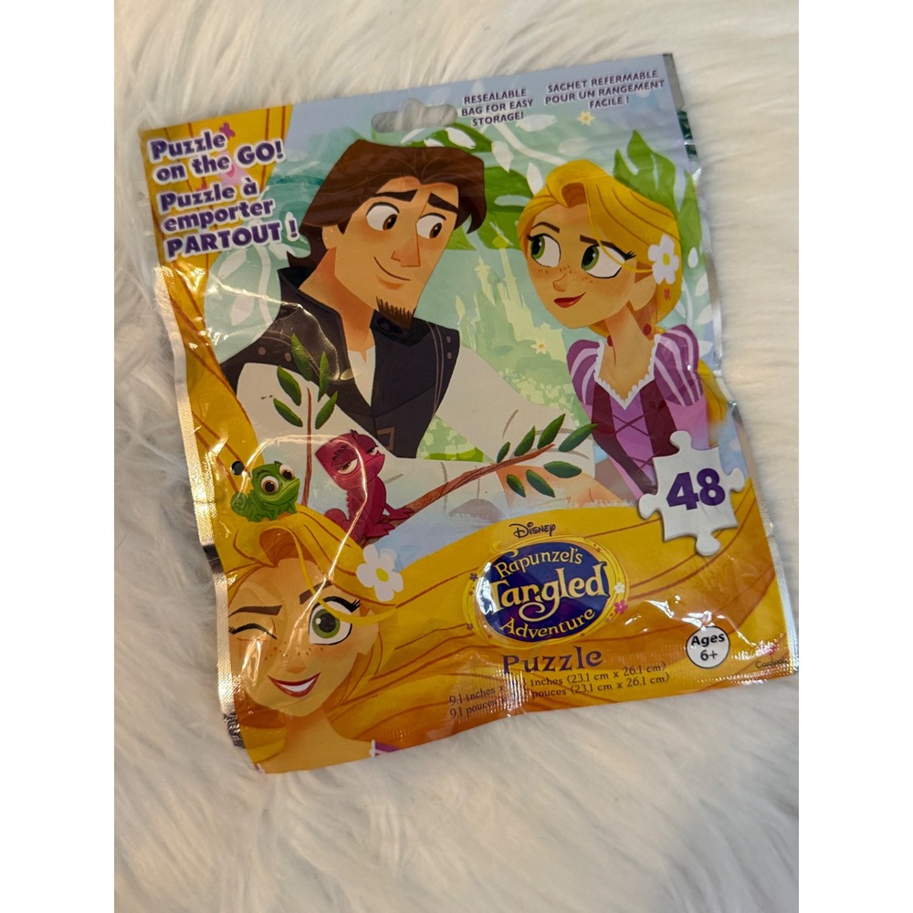 Disney Rapunzel Tangled Adventure 48 Piece Travel Puzzle Resealable Bag Cardinal